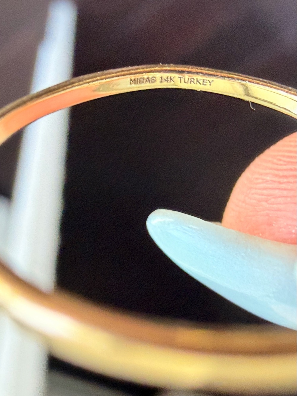 14k Delicate Gold 'Love' Script Ring - Picture 5 of 6